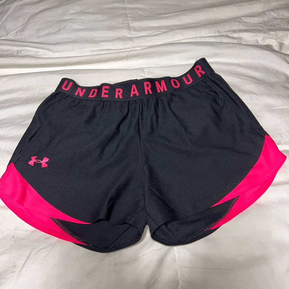 Under Armour Women's Athletic Shorts in Black and Pink